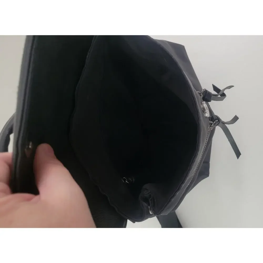 Botkier New York Black Nylon Leather Backpack Silver Hardware Women’s Bag